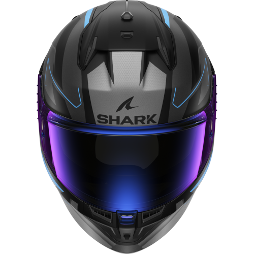 CASCO INTEGRALE D-SKWAL 3 SIZLER MAT  BLACK ANTHRACITE BLUE | SHARK HELMETS