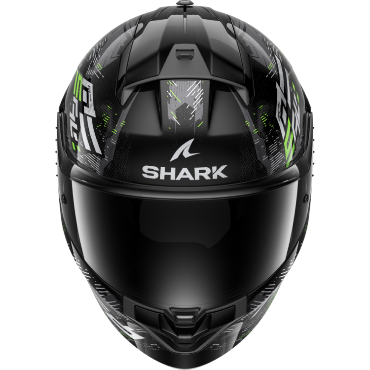 CASCO INTEGRALE RIDILL 2 MOLOKAI BLACK SILVER GREEN | SHARK HELMETS