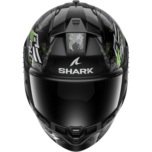 CASCO INTEGRALE RIDILL 2 MOLOKAI BLACK SILVER GREEN | SHARK HELMETS