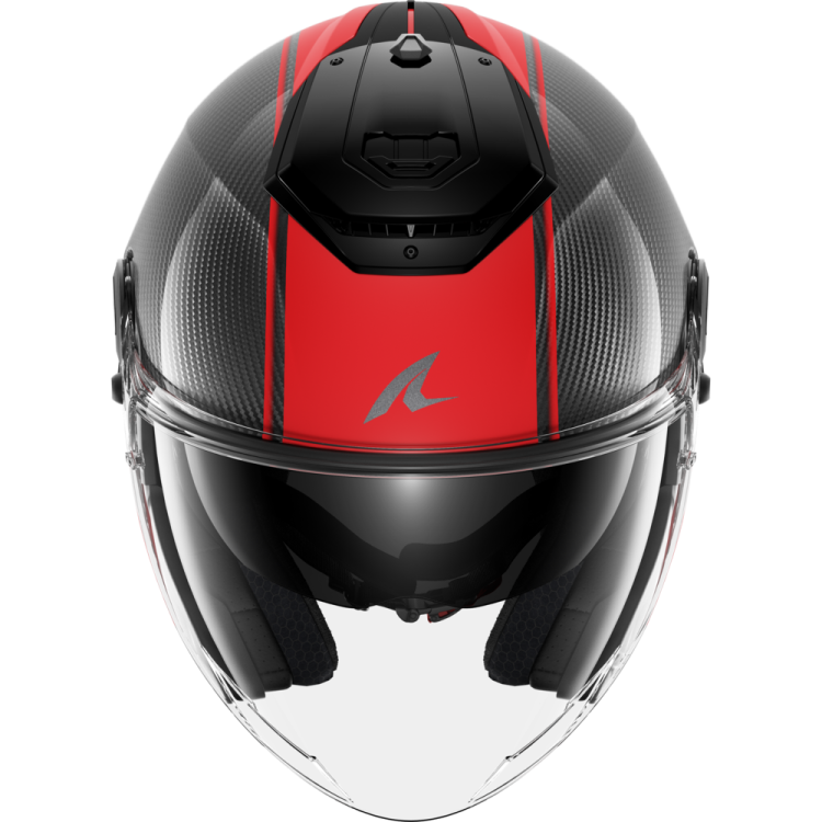 CASCO RS JET CARBON BLANK CARBON RED CARBON | SHARK HELMETS