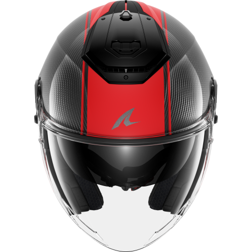 CASCO RS JET CARBON BLANK CARBON RED CARBON | SHARK HELMETS