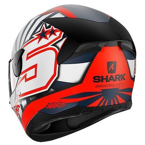 CASCO INTEGRALE D-SKWAL 2 ZARCO 2019 MAT  ORANGE WHITE BLUE | SHARK HELMETS