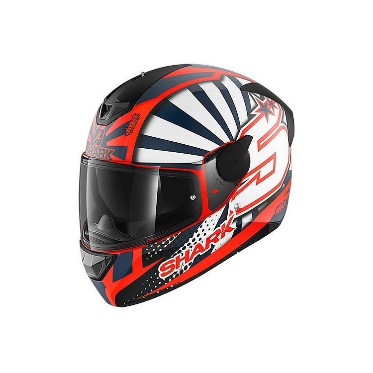 CASCO INTEGRALE D-SKWAL 2 ZARCO 2019 MAT  ORANGE WHITE BLUE | SHARK HELMETS