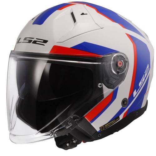 CASCO JET LS2 OF603 INFINITY II FOCUS WHITE BLUE RED-06  | LS2