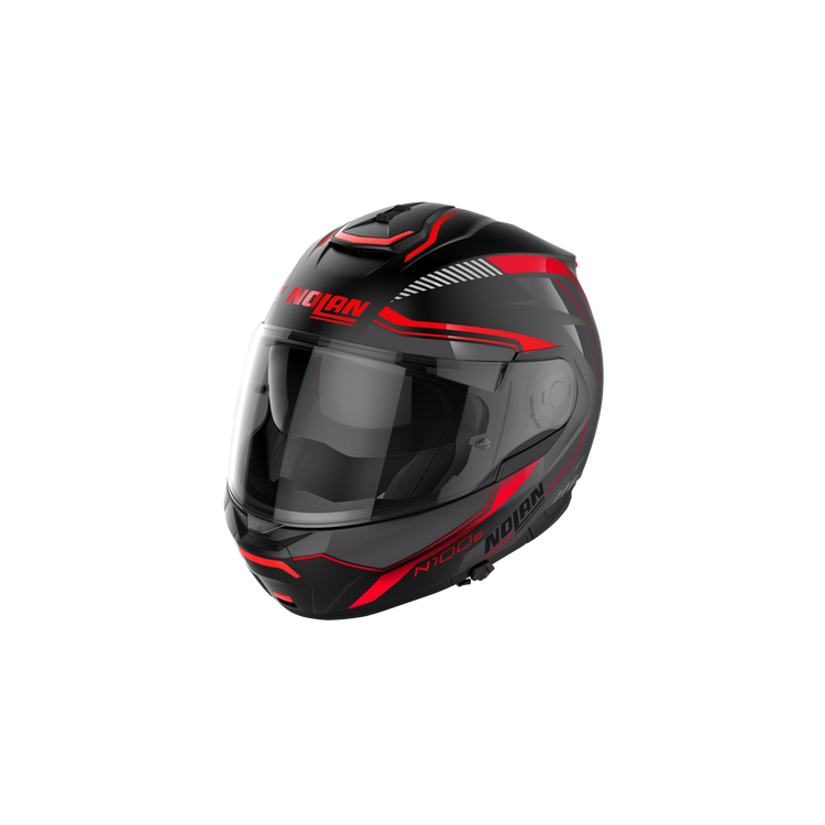 CASCO MODULARE N100-6 SURVEYOR N-COM 021 FLAT BLACK - RED - WHITE - ANTHRACITE  | NOLAN