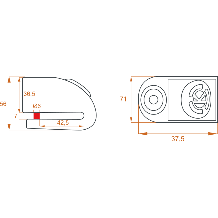 BLOCCADISCO SONORO KD6-FG | KOVIX