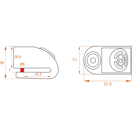 BLOCCADISCO SONORO KD6-BM | KOVIX