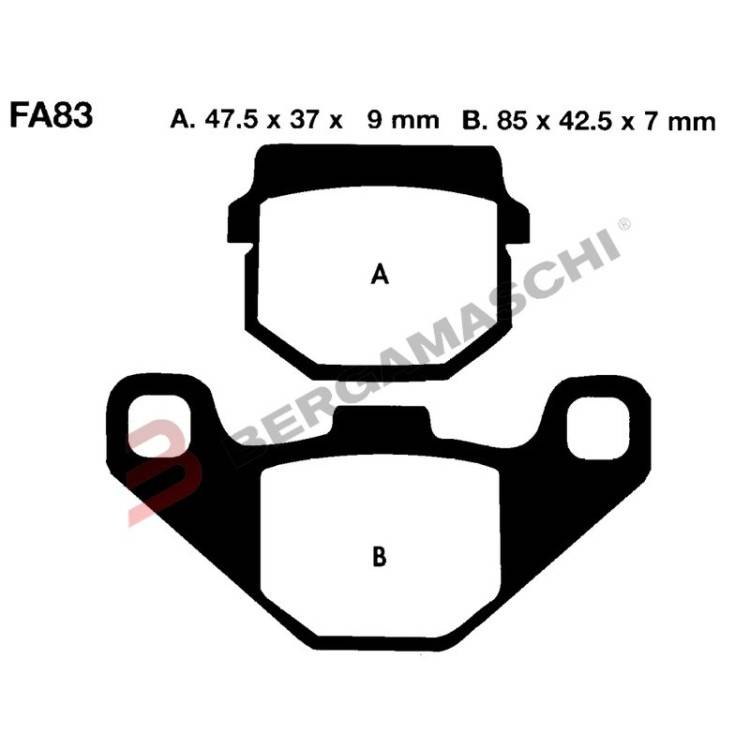 PASTIGLIE FRENO  MESCOLA ORGANICA MOTO CODICE R1208300 | EBC BRAKES | MPN: FA083TT