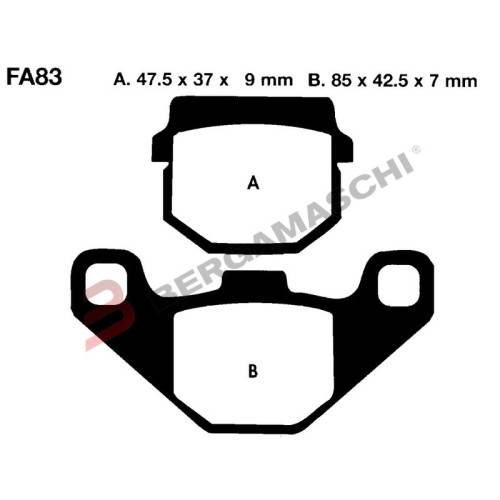 PASTIGLIE FRENO  MESCOLA ORGANICA MOTO CODICE R1208300 | EBC BRAKES | MPN: FA083TT