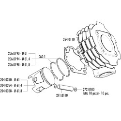 140.0057 KIT VESPA 125 T5 D.61 | POLINI