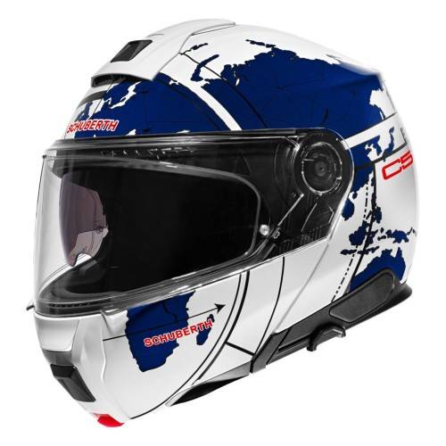 CASCO C5 ECE DEKOR GLOBE BLUE | SCHUBERTH