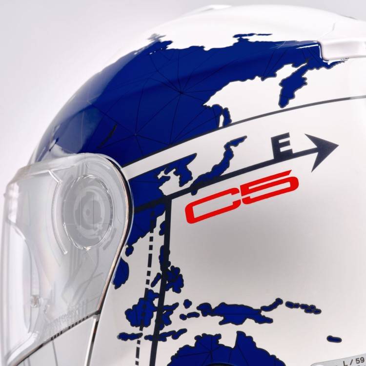 CASCO C5 ECE DEKOR GLOBE BLUE | SCHUBERTH