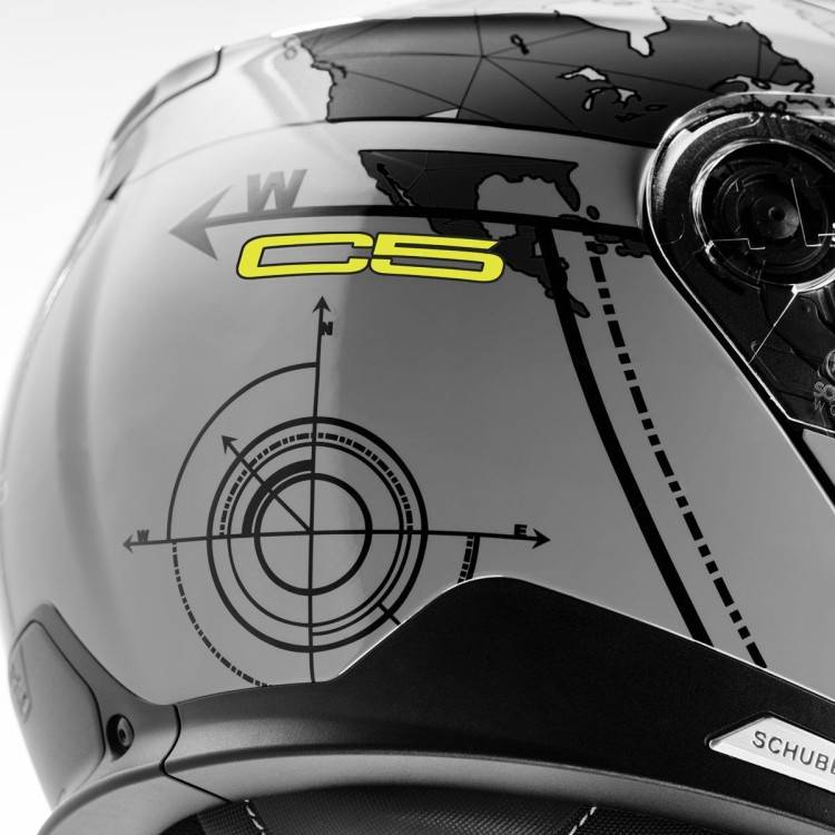 CASCO C5 ECE DEKOR GLOBE GREY | SCHUBERTH