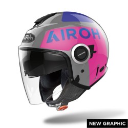 CASCO JET HELIOS UP PINK GREY GLOSS | AIROH