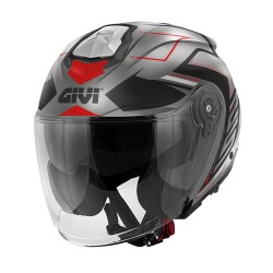 CASCO JET X25F TRACE TITANIO NERO ROSSO | GIVI | HX25FTCTR