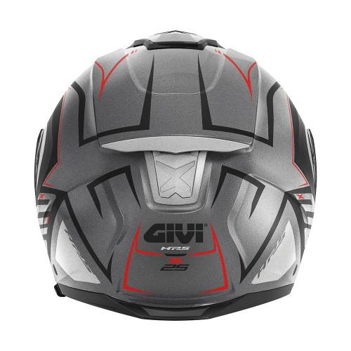 CASCO JET X25F TRACE TITANIO NERO ROSSO | GIVI | HX25FTCTR