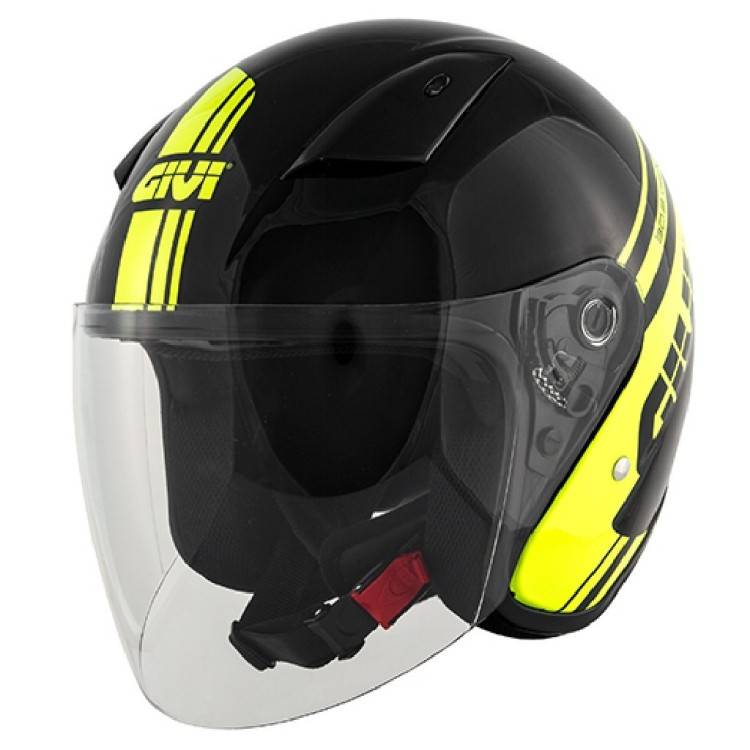 GIVI 30.3 TWEET GENEVE GLOSS BLACK/NEON YELLOW CASCO JET