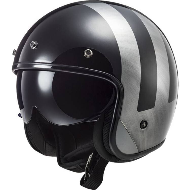 CASCO JET LS2 OF601 BOB II LINES BLACK JEANS-06
