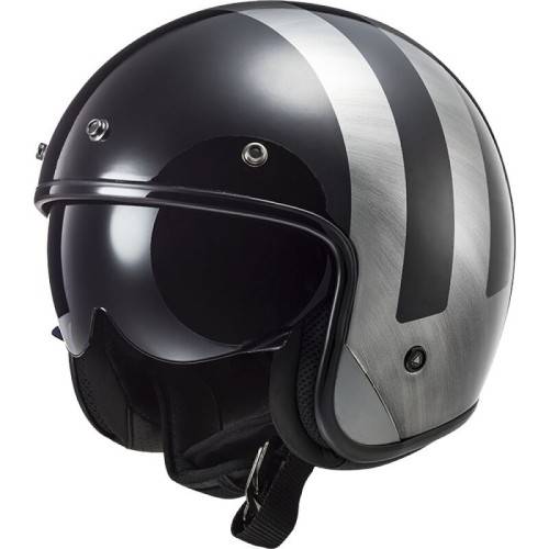 CASCO JET LS2 OF601 BOB II LINES BLACK JEANS-06