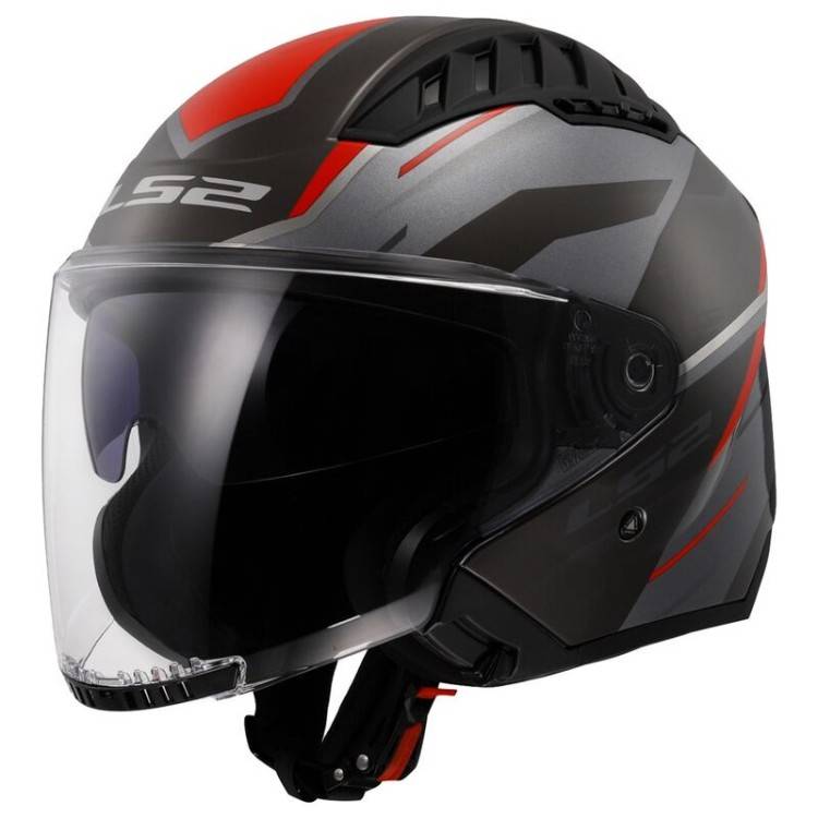 CASCO JET LS2 OF600 COPTER II DISTON GREY RED-06