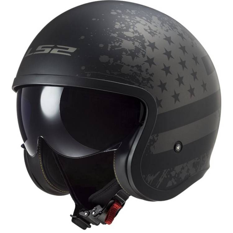 CASCO JET LS2 OF599 SPITFIRE II MATT BLACK FLAG-06