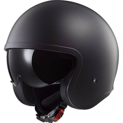 CASCO JET LS2 OF599 SPITFIRE II SOLID MATT BLACK-06