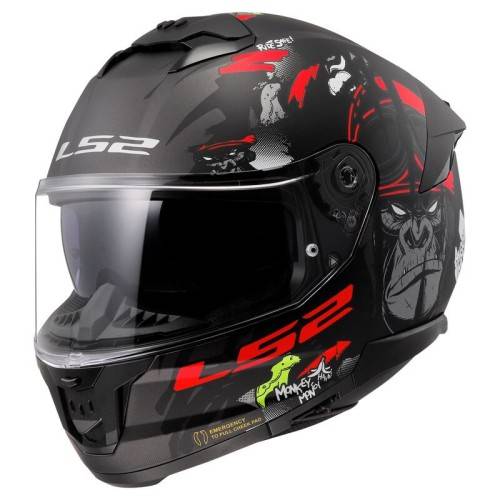 CASCO INTEGRALE LS2 FF808 STREAM II ANGRY MONKEY M.BLACK RED-06
