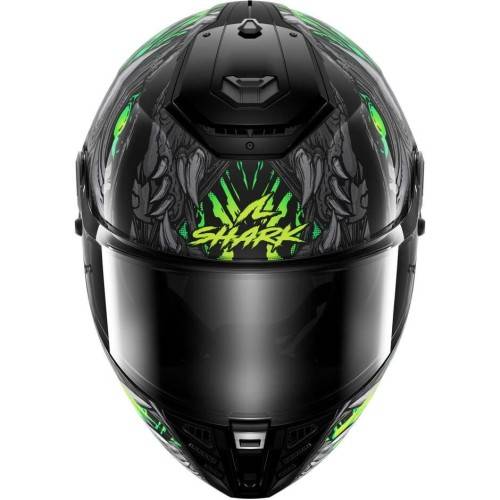 CASCO INTEGRALE SPARTAN RS SHAYTAN BLACK GREEN ANTHRACITE | SHARK HELMETS