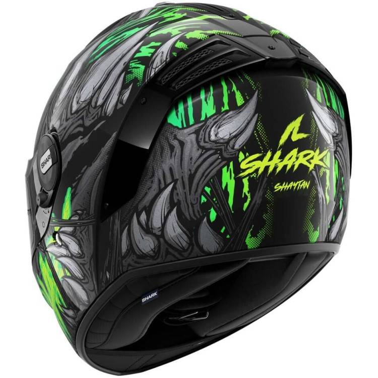 CASCO INTEGRALE SPARTAN RS SHAYTAN BLACK GREEN ANTHRACITE | SHARK HELMETS