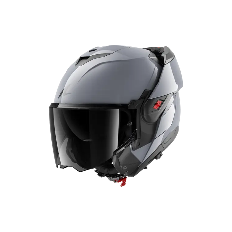 CASCO MODULARE OXO DARK SHADOW GUN SILVER | SHARK HELMETS