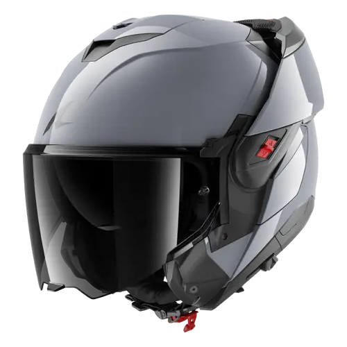 CASCO MODULARE OXO DARK SHADOW GUN SILVER | SHARK HELMETS