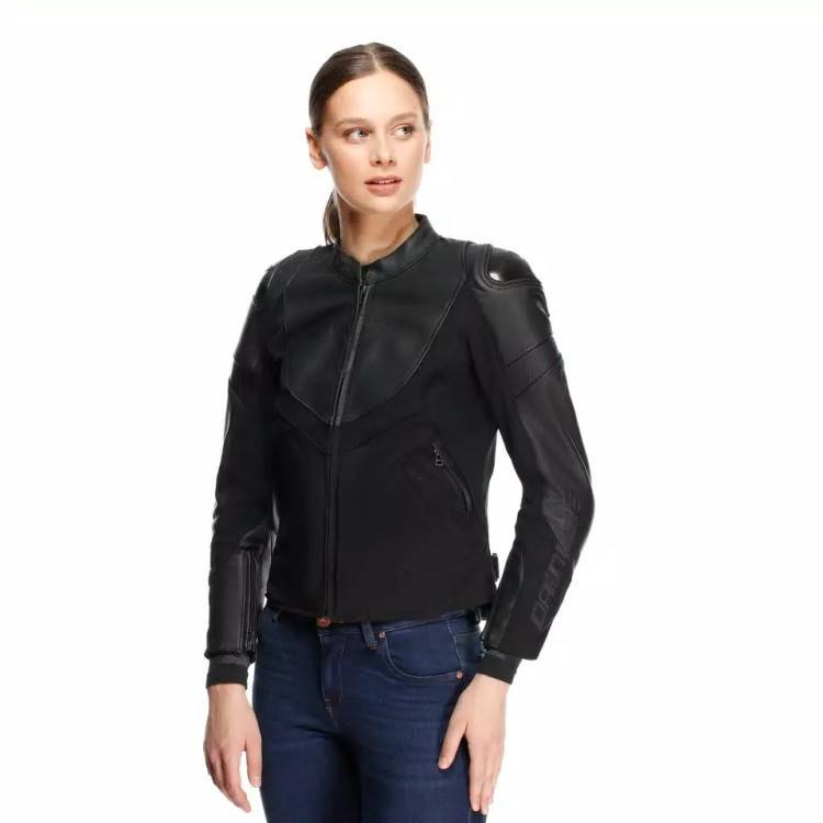 IPERATTIVA LEATHER-TEX JACKET LADY | BLACK BLACK | DAINESE