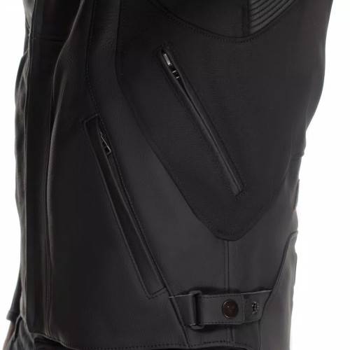 RACING 5 LEATHER JACKET | BLACK BLACK RED-FLUO | DAINESE