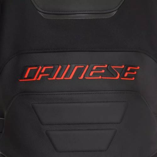 RACING 5 LEATHER JACKET | BLACK BLACK RED-FLUO | DAINESE