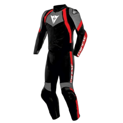 AVRO 4 LEATHER 2PCS SUIT | BLACK ANTHRACITE RED-LAVA | DAINESE