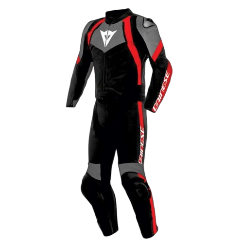 AVRO 4 LEATHER 2PCS SUIT | BLACK ANTHRACITE RED-LAVA | DAINESE