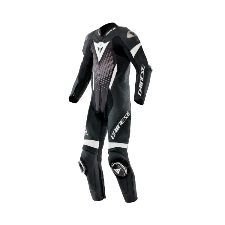 TUTA LAGUNA SECA 6 PERF 1PC LEATHER SUIT | BLACK WHITE ANTHRACITE | DAINESE