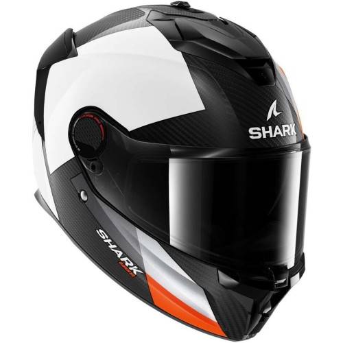 CASCO INTEGRALE SPARTAN GT PRO DOKHTA CARBON CARBON WHITE ORANGE | SHARK