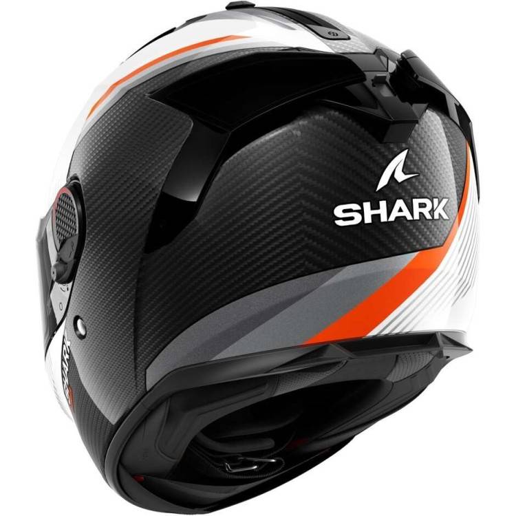 CASCO INTEGRALE SPARTAN GT PRO DOKHTA CARBON CARBON WHITE ORANGE | SHARK