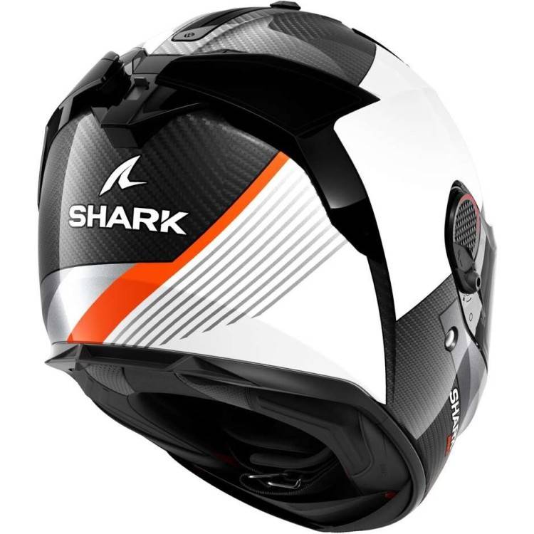 CASCO INTEGRALE SPARTAN GT PRO DOKHTA CARBON CARBON WHITE ORANGE | SHARK