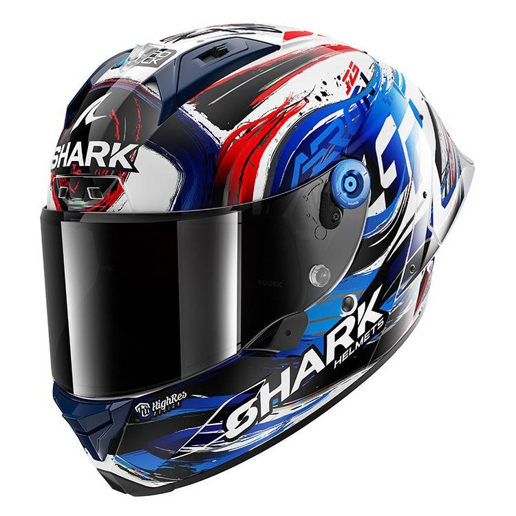 CASCO INTEGRALE AERON-GP FIM RACING 1 REPLICA ZARCO SIGNATURE WHITE BLACK B | SHARK