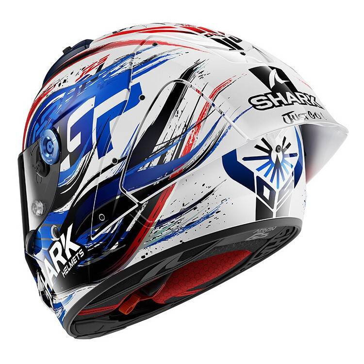 CASCO INTEGRALE AERON-GP FIM RACING 1 REPLICA ZARCO SIGNATURE WHITE BLACK B | SHARK