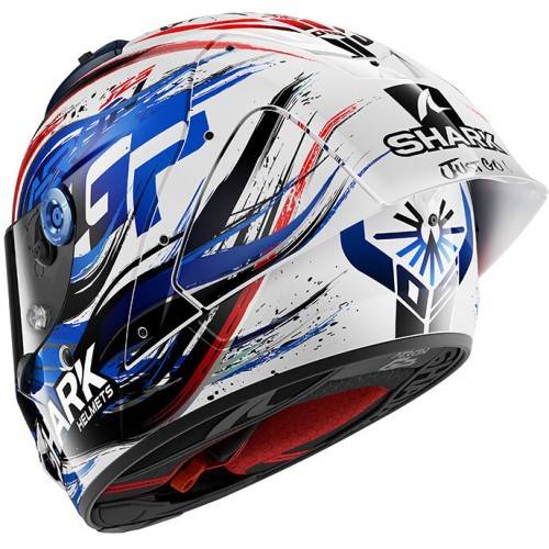 CASCO INTEGRALE AERON-GP FIM RACING 1 REPLICA ZARCO SIGNATURE WHITE BLACK B | SHARK