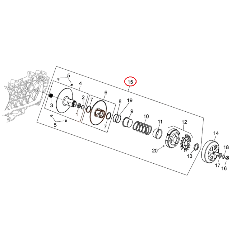 CM162403 | PULEGGIA COND.COMPL.FRIZIONE | PIAGGIO RICAMBI ORIGINALI