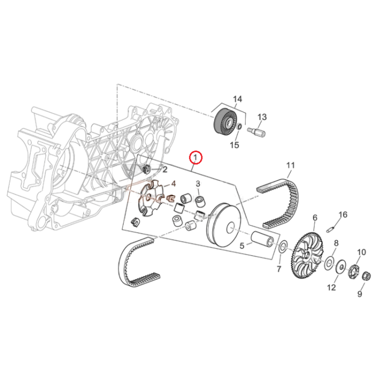CM1444085 | CONTENITORE RULLI COMPL. | PIAGGIO RICAMBI ORIGINALI