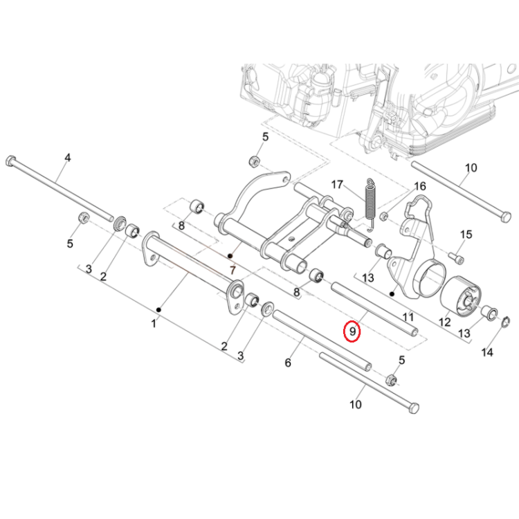 CM067808 | DISTANZIALE BRACCIO OSCILLANTE | PIAGGIO RICAMBI ORIGINALI