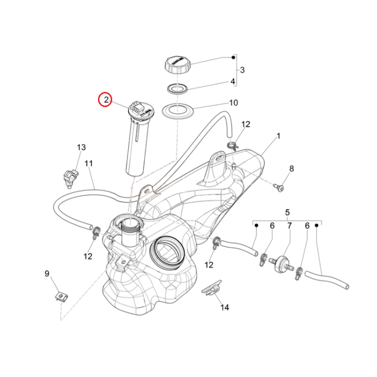CM025721 | INDICATORE LIVELLO CARB. | PIAGGIO RICAMBI ORIGINALI