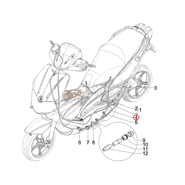 CM012843 | TRASMISSIONE APERTURA SELLA | PIAGGIO RICAMBI ORIGINALI