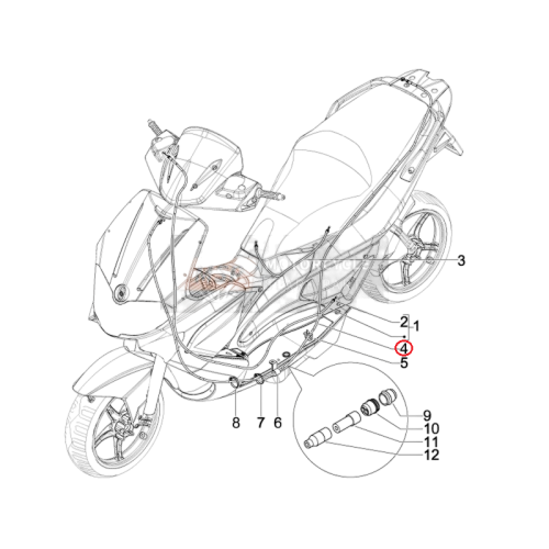 CM012843 | TRASMISSIONE APERTURA SELLA | PIAGGIO RICAMBI ORIGINALI