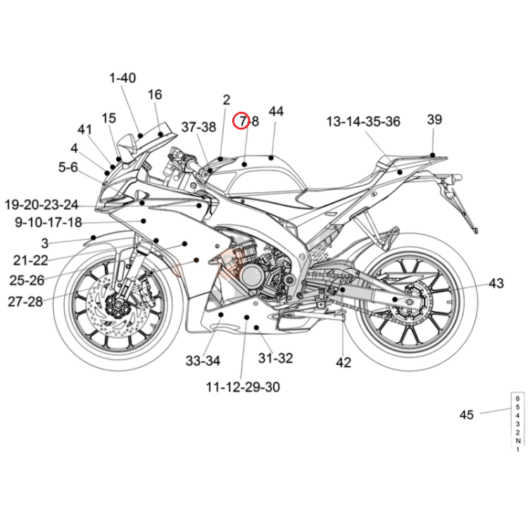 B045796 | DEC.  SX SERBATOIO BENZINA | PIAGGIO RICAMBI ORIGINALI